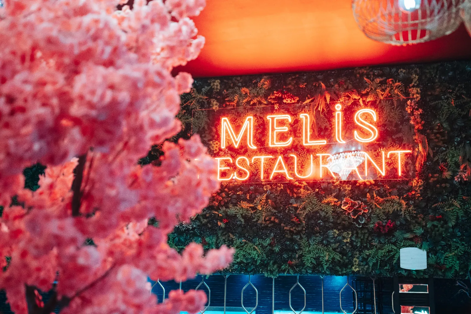 Melis Wigan interior with red neon sign